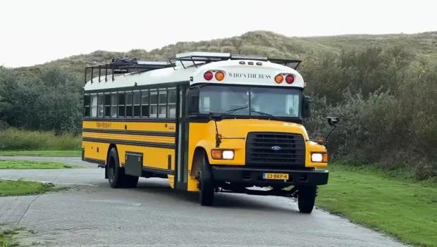 This DIY School Bus Is a Full-Time Mobile Home With a Light-Filled Interior and High-End Features