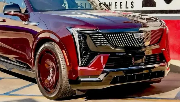 Cadillac Escalade IQ Turns Heads With Deep Burgundy Paint and Bold Forgiato Wheels
