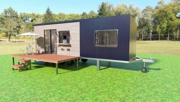 Forget Loft Ladders: This Tiny Home on Wheels Keeps Everything on One Level
