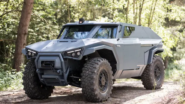 Volvo-Linked Defense Company Unveils High-Tech Armored Vehicle That Can Drive Sideways