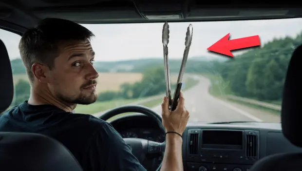 Une pince de barbecue dans votre voiture ? Cette astuce surprenante pourrait vous sauver au parking