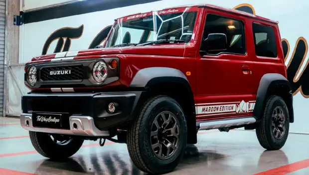 Suzuki Gives the Jimny a Maroon Makeover Inspired by Rugby Fans