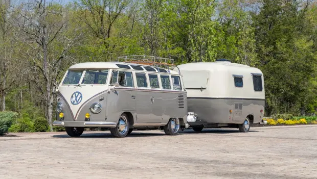 This Beautifully Restored 1962 Volkswagen Type 2 Heads to Auction With a Matching Camper Trailer