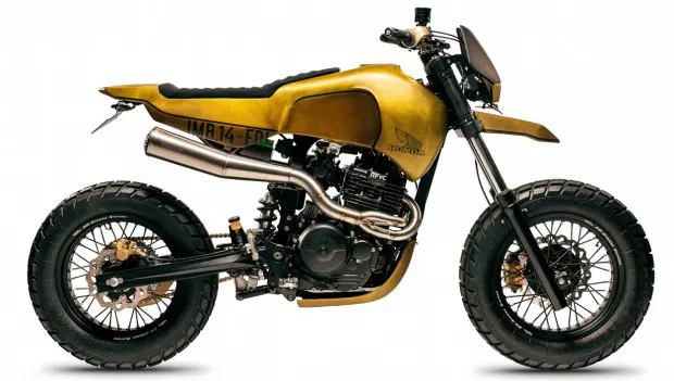 Honda SLR650 Stuns in Unique Custom Kit and Striking Gold Finish