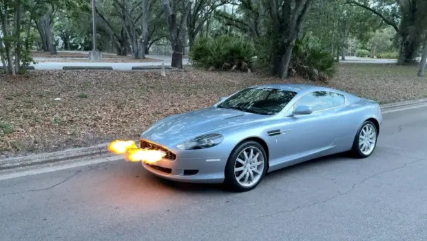 Florida Shop Turns Aston Martin DB9 Into a James Bond-Style Flamethrower Machine