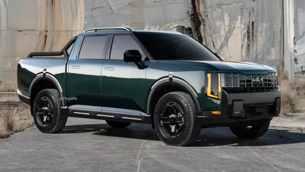 Kia Changes Direction: No Electric Pickup—for Now. A New Telluride-Based Mohave for the U.S. Emerges in Render