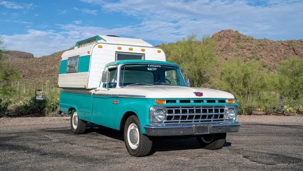 This 1965 Ford F-250 With a Mitchell & Sons Camper Is a Charming Retro Travel Companion