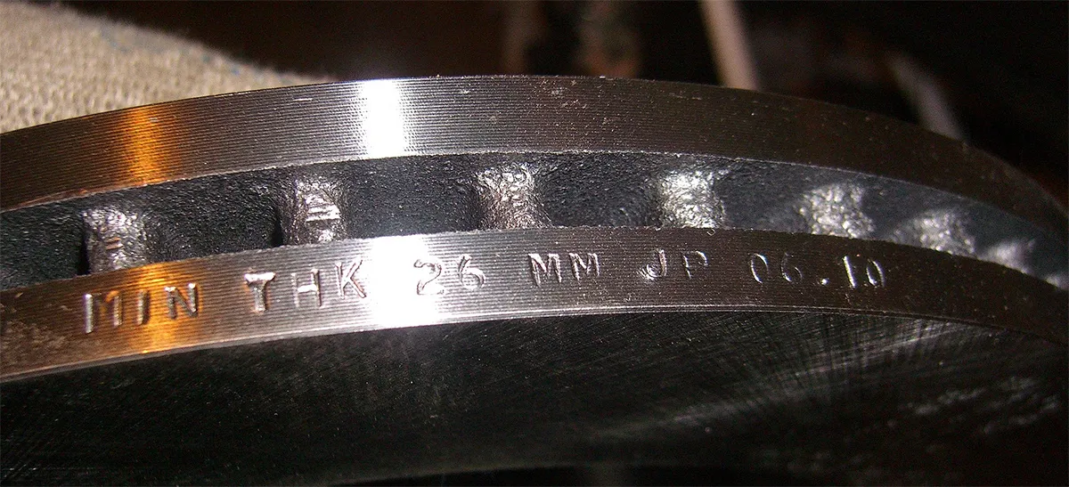 brake disc thickness