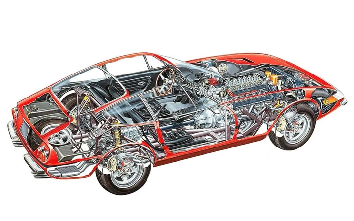 At the base of the Daytona was a massive frame, which made the car unjustifiably heavy &mdash; 1,600 kg