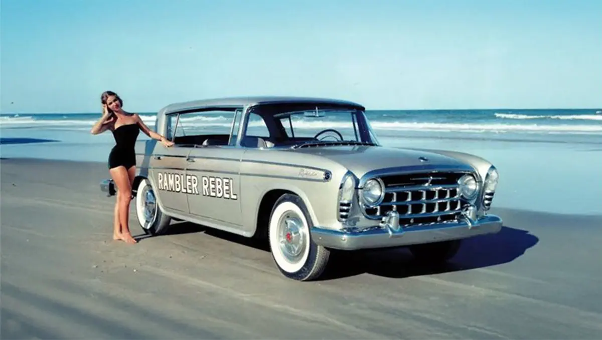 Werbung f&uuml;r den Rambler Rebel von 1957