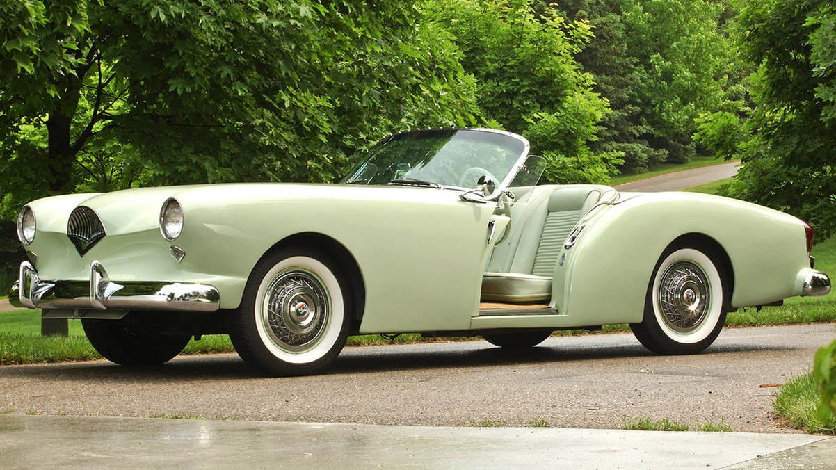 The Kaiser-Darrin's unique doors were mounted on special roller guides and slid forward, disappearing inside the front fenders