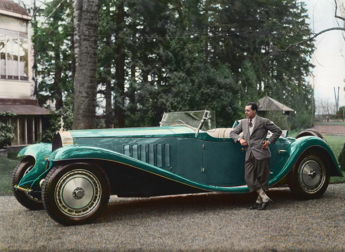 Jean Bugatti beside the Bugatti Type 41 Royale