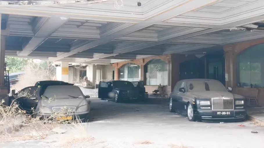 Parking area of the deserted Macau hotel
