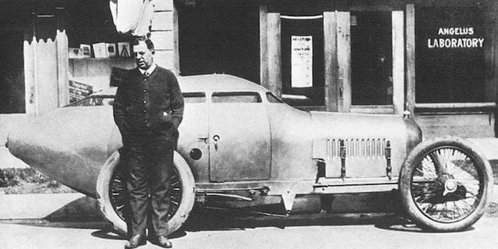 Miller poses with the "Golden Submarine."